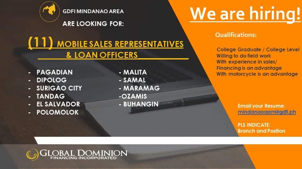 Mobile Sales Representatives & Loan Officers