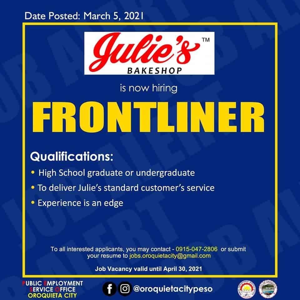 Frontliner Job Hiring