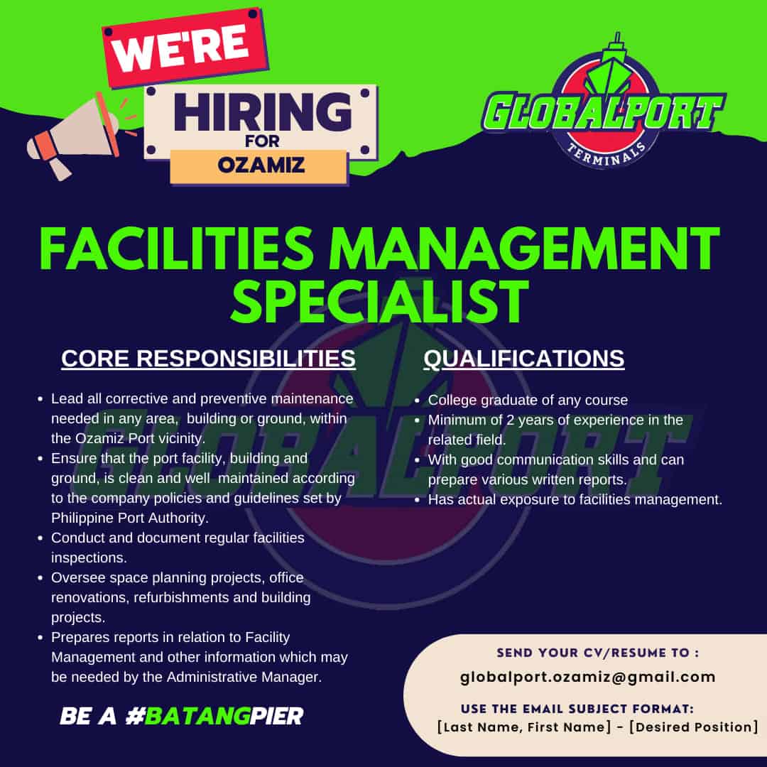 Facilities Management Specialist Job Hiring