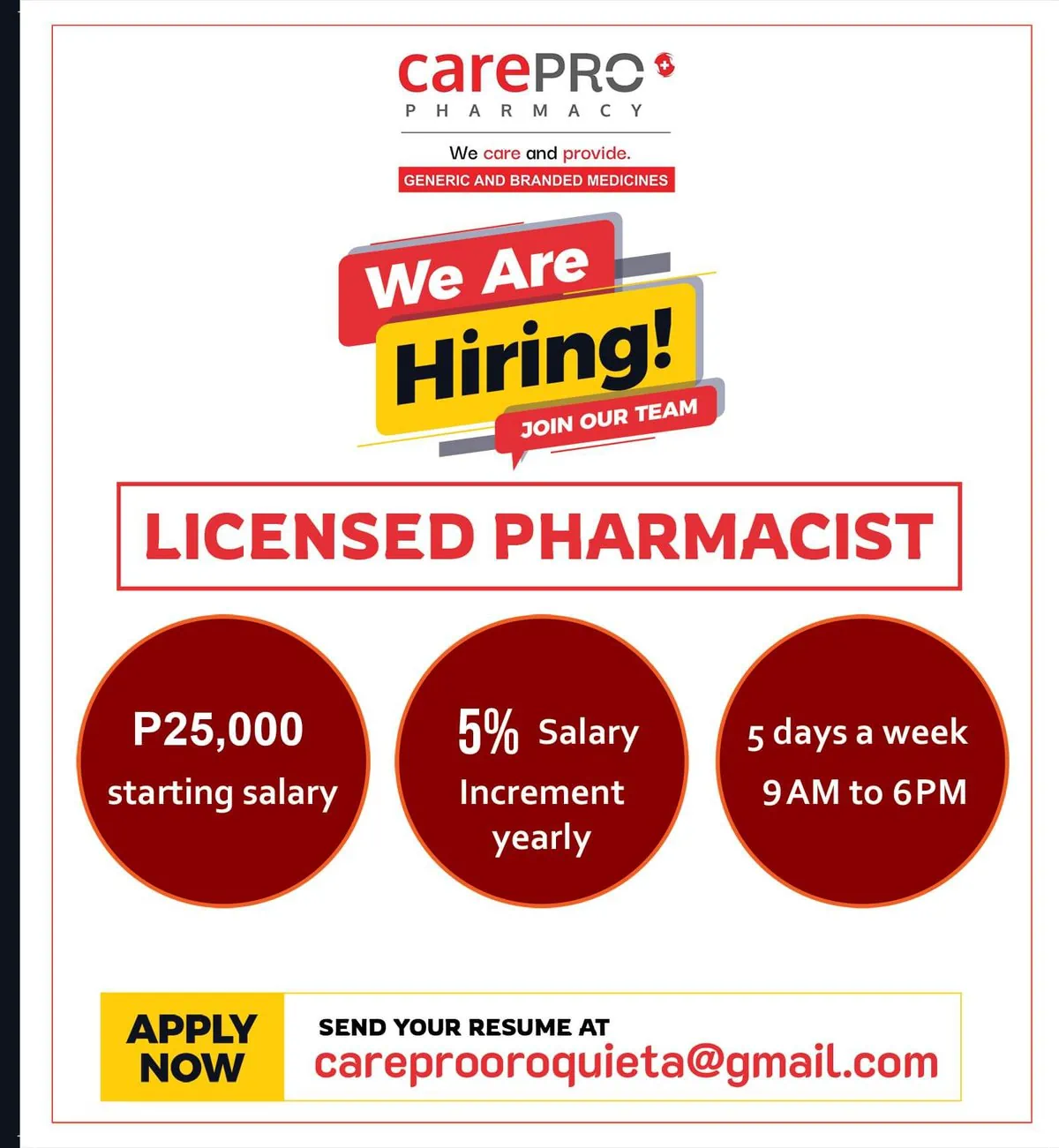 Licensed Pharmacist Job Hiring