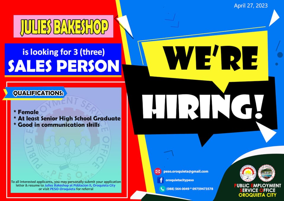 Sales Person Job Hiring